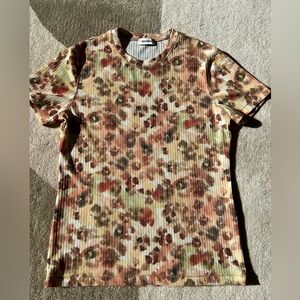 Nanushka Abstract Print Apricot Short Sleeve Top